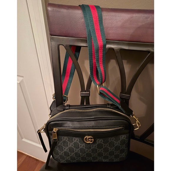 GG Monogram Shoulder with Green and Red Crossbody Strap - Picture 7 of 7